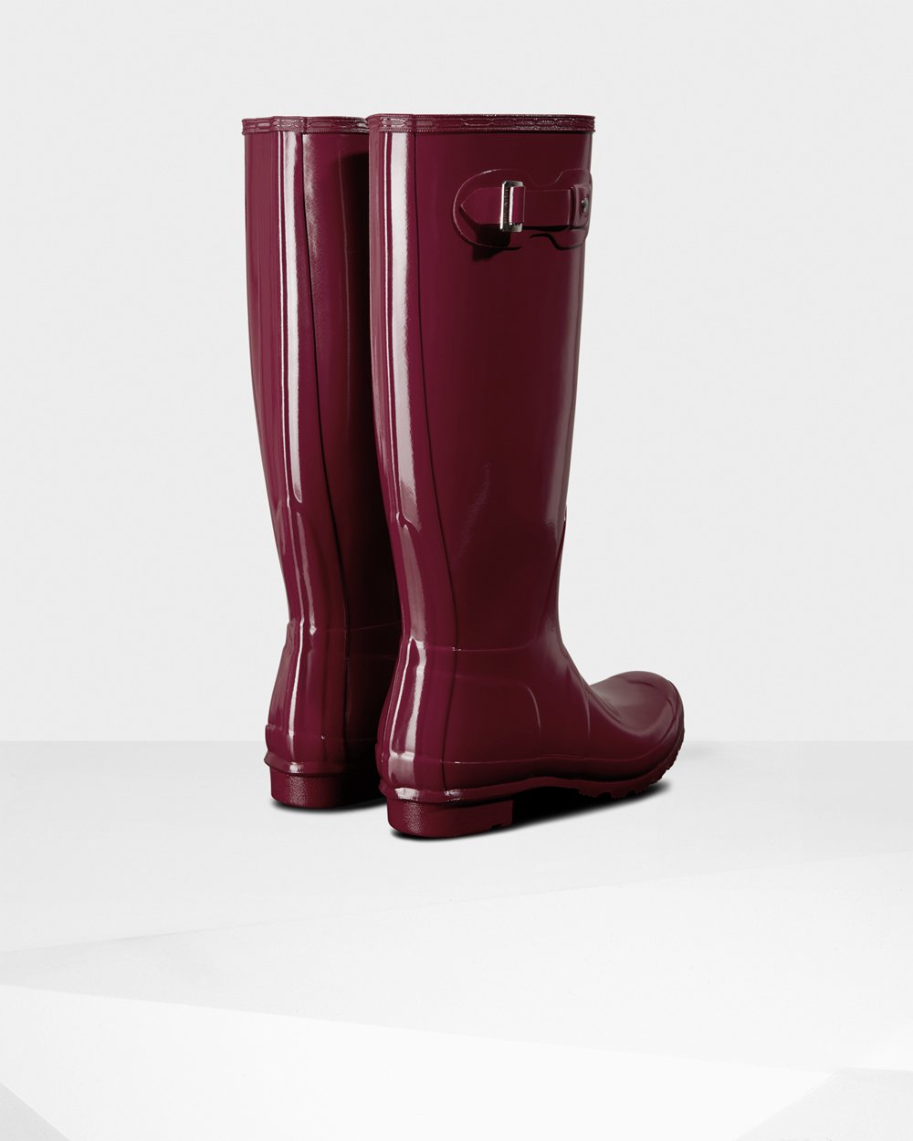 Womens Hunter Tall Rain Boots Claret/Red - Original Gloss - 4678250-IP